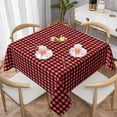 thumbnail image 6 of Square Tablecloth 52 x 52 Inch, Watercolor Red Black Gingham Plaid Square Tablecloths Water Resistant Spill Proof Tablecloths Kitchen Tablecloths for Dining, Party, Buffet, Wedding, 6 of 8