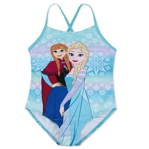 Disney - Frozen Girls Swimsuit Elsa and Anna One Piece Kids Bathing ...
