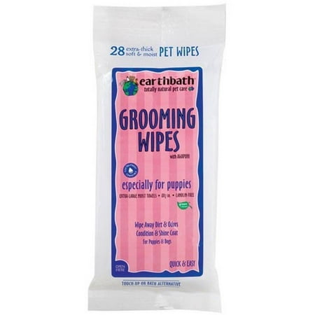 Grooming Wipes - Earthbath Grooming Wipes for Puppies, 28 Count