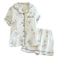 thumbnail image 4 of jiaxiM Summer Pajamas for Women Button Down Pajamas Set Short Sleeve Sleepwear Lapel Pjs Soft 2 Piece Lounge Shorts Set, 4 of 4