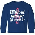 thumbnail image 3 of Inktastic Without Music Life Would Be Flat Long Sleeve Youth T-Shirt, 3 of 5