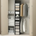 thumbnail image 2 of Furinno PASIR 10-Tier Closet Organizer AdJUSTable Open Shelf 12" Width Blackwood, 2 of 9