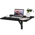 thumbnail image 1 of Gymax Wall-Mounted Drop-Leaf Table Floating Folding Desk Space Saver Black, 1 of 10
