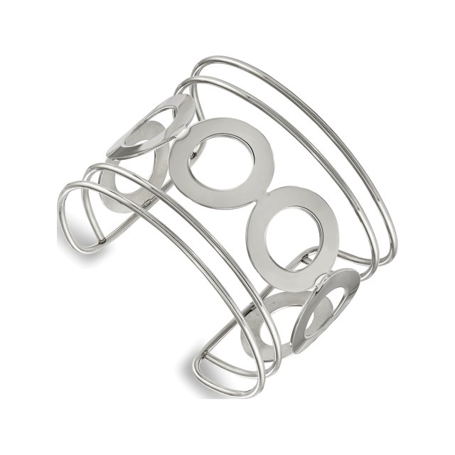 Stainless Steel Polished Circle Design 50.00mm Cuff Bangle