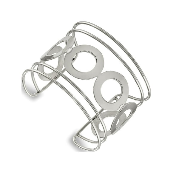 Stainless Steel Polished Circle Design 50.00mm Cuff Bangle