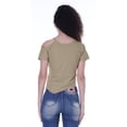 thumbnail image 3 of Moomaya Womens Sequin Patch Top Sassy Asymmetrical One Shoulder Tshirt Casual Crop Top, 3 of 8