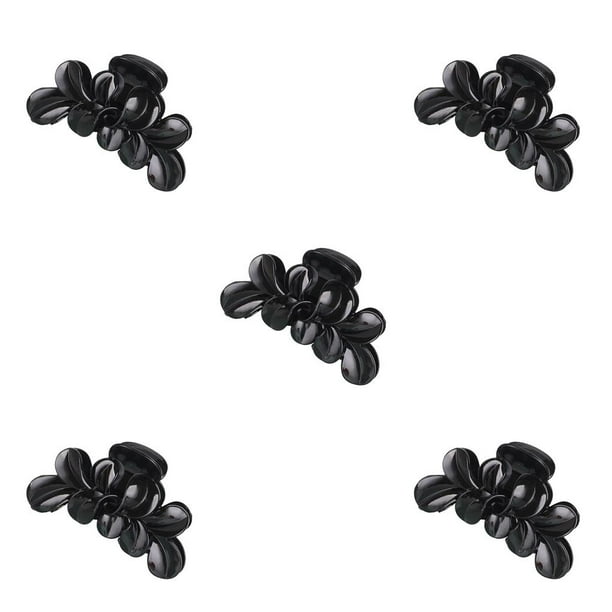 Qarigey Pasadores para el cabello Chica profesional Headwear Cola de caballo Abrazadera Hogar Negro Type2 NO2