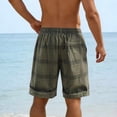 thumbnail image 4 of Enjoytime Mens Casual Shorts Plaid Elastic Waist Drawstring Stretch Summer Work Shorts with Pockets, 4 of 8
