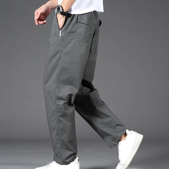 Men's Hiking Pants Lightweight Quick Dry Outdoor Trousers Casual Straight Leg Travel Pants with Zipper Pockets Breathable for Golf Fishing Safari