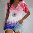 thumbnail image 2 of Blusa de manga corta con cuello en V informal para mujer a la moda, camisetas de verano Fridja zx3393, 2 of 5
