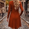thumbnail image 7 of Women's Fall Midi Dress Knitted V-Neck Long Sleeve Ladies Fall Dress Orange XL, 7 of 7