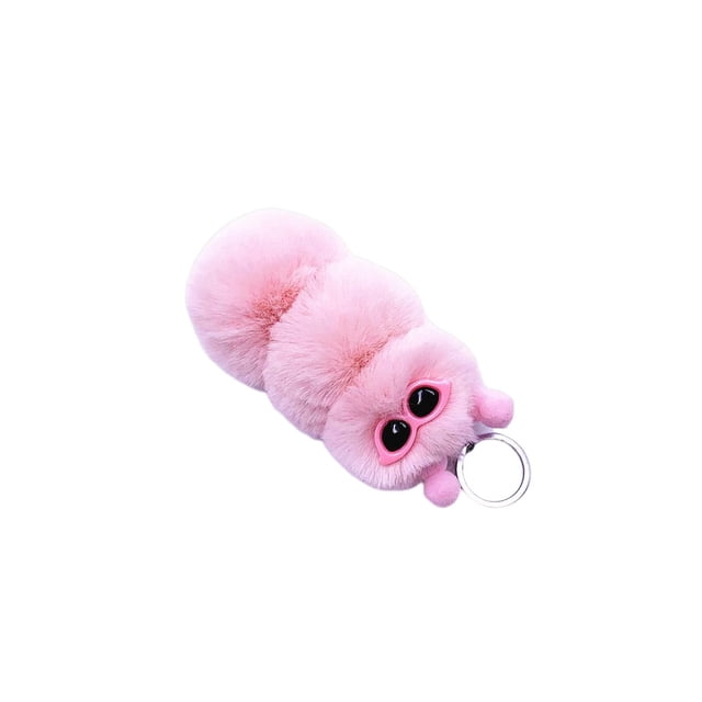 Inteprter LLavero de repuesto con forma de insecto, bolso de oficina decorativo de Color sólido de dibujos animados, colgante de llavero automotriz, Artesanía Rosado Inteprter HA074060-01