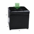 thumbnail image 2 of Costway Cube Ottoman Pouffe Storage Box Lounge Seat Footstools w/ Hinge Top black, 2 of 10
