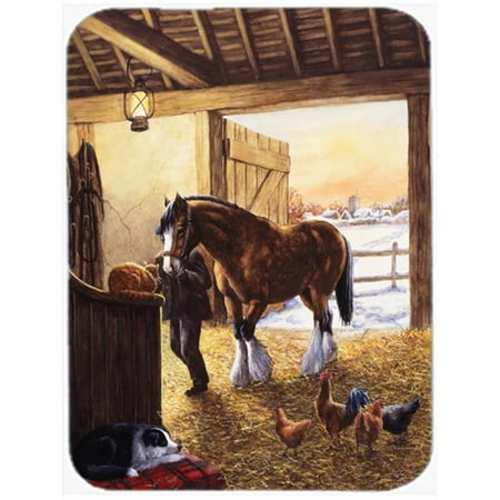 

Cydesdale in the Stable Glass Large Cutting Board