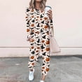 thumbnail image 2 of PuLe Long Sleeve Tops for Women Womens 2 Piece Tracksuit Fall Outfits 2024 Crew Neck Long Sleeve Sweatshirts & Sweatpants Lounge Sets Sweatsuits, 2 of 5