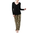 thumbnail image 6 of Fruit of the Loom Women's Beyond Soft Long Sleeve Waffle Top and Flannel Bottom Pajama Set, Sizes S-4X, 6 of 12