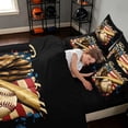 thumbnail image 4 of Manfei Baseball Twin Bedding, Sport Gamer Bedding Comforter Set, Red Blue Black, Black Reversible 7-Piece, 4 of 6