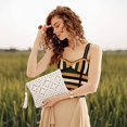 thumbnail image 3 of Bolso de mano de paja, bolso de sobre de paja para mujer, bolso de playa de verano, bolso de mano de playa, blanco Feliz Sencillez, 3 of 5