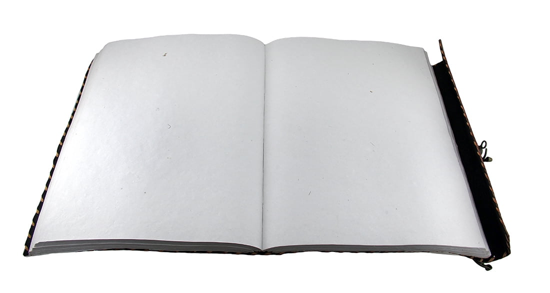 Giant Embossed Leather Bound Triple Clasp 7 Colored Stones Journal
