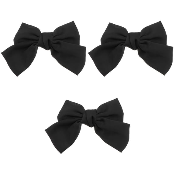Set of 3 Hair Bows Girls' Accessories Black Clip Women's