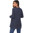 thumbnail image 3 of Eternatastic Womens Solid Long Sleeve Button Down Rib Knit Cardigan Sweater Coat Casual Open Front Long Cardigan, 3 of 6