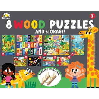 Learn ABCs and 123s Chunky Wood Puzzle, for Families and Kids Ages