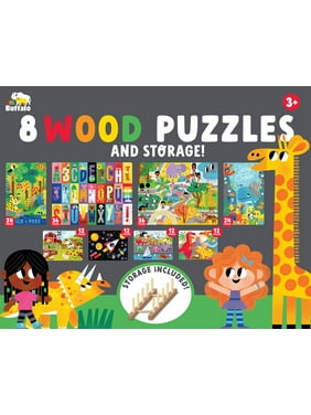 Little Buffalo 8pk Wood Jigsaw Puzzles Plus Storage by Buffalo Games