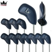 Craftsman Golf 12pcs Thick Synthetic Leather Golf Iron Head Covers Navy blue