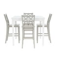 thumbnail image 5 of Linon Nico 5 Pce Counter Dining Set White Table/4 Light Gray Chairs in Wood, 5 of 9