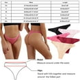 thumbnail image 4 of GHSOHS Womens Underwear Panty Cotton Thongs for Women Seamless Breathable Thongs for Women Cotton Panties Underwear Pack of 4 Pieces Underpants Solid Patchwork Color Bikini Briefs Knickers Gift H,S, 4 of 5