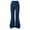 E295-Dark Blue, variant on Embroidered Heart Flare Leg Jeans for Girls, Washed Slim Fit Stretch Denim, Bootcut Trousers with Comfort Waist, Size 6-13 Years