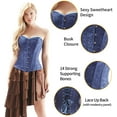 thumbnail image 3 of Femmes Vintage Floral Denim Corset Bustier Haut, 3 of 3