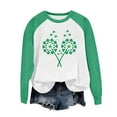 thumbnail image 5 of Xuyuer St. Patrick's Day Sweatshirt for Women Irish Shamrock Pullover Shirts Tops Raglan Sleeve Lucky Leaf Clover Shirt, 5 of 5