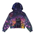 thumbnail image 5 of Xoenoiee Galaxy Cat Daisy Print Girls Half Zip Hoodies Fleece Pullover Long Sleeve Sweatshirts Kids Fashion Casual Outfits Fall Winter Clothes, 13-14 Years, 5 of 7