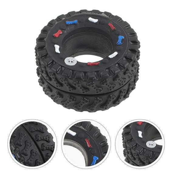 MLINS 2pcs Interactive Dog Toy for Intelligence Training Squeaky Tire Chew Toys Squeaky Interactive Toys  for Medium Dogs Pet Chew Toys for Mental Stimulation