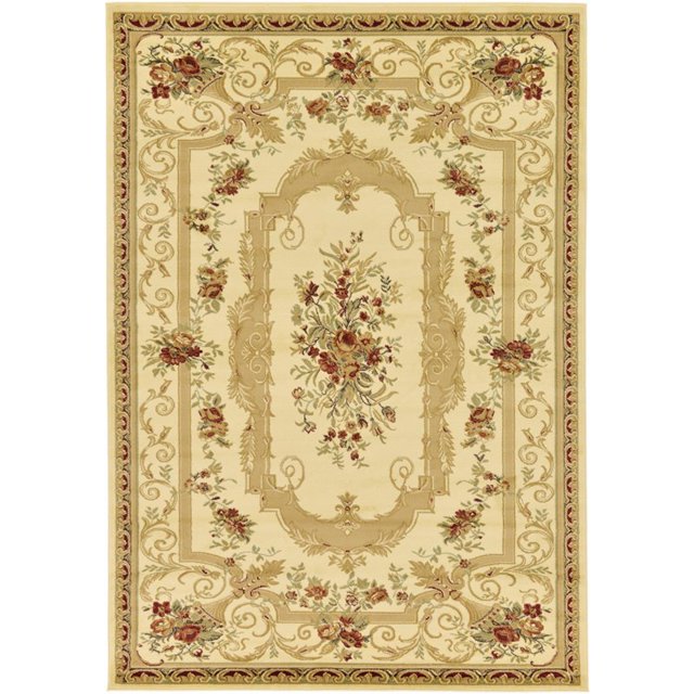 Unique Loom Tapis Motif Médaillon Versailles 7' x 10' Rectangle Ivoire/tan