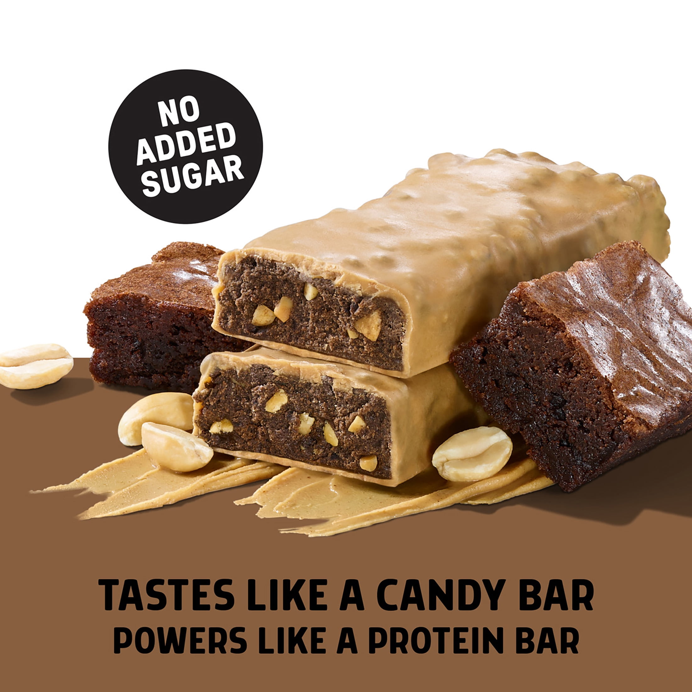 JUNKLESS Peanut Butter Chocolate Brownie Protein Bar, 15 g Protein, High Fiber, Gluten Free, 1.9 oz, 4 Count
