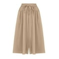 thumbnail image 4 of Pantalones rectos elegantes e informales para mujer: color liso, cintura elástica, adecuados para ocasiones cotidianas y deportivas, tallas reales., 4 of 7