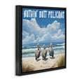 thumbnail image 4 of Stupell Industries Nuthin' Butt Pelicans Coastal Painting Black Floater Framed Canvas Art Print Wall Art, 18 x 18, 4 of 10
