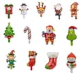 thumbnail image 2 of 10 mini globos de aire navideños con forma de Papá Noel, muñeco de nieve, alce, hombre de jengibre, globo de aluminio para fiesta de Navidad, decoración de Año Nuevo, 2 of 5