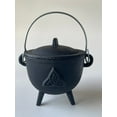 thumbnail image 6 of Triquetra Cast Iron Cauldron With Lid and Handle, Witches Cauldron, Great For Use With Charcoal Incense, Smudge Sage, 4.25"-4.5", 6 of 7