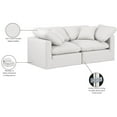 thumbnail image 2 of Meridian Furniture Indulge 70" Contemporary Vegan Leather Modular Sofa in Cream, 2 of 9