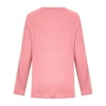 thumbnail image 5 of AINIYS Girls Long Sleeve Tops Kids Lightweight Textured Crewneck Pullover 2025 Fall Trendy Tops Crewneck Knit Basic Tee Pink 110, 5 of 5