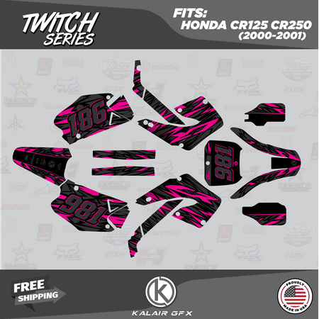 Kalair GFX Graphics Kit for Honda CR250 (2000-2001) Twitch Series Kalair GFX Graphics Kit for Honda CR250 (2000-2001) Twitch Series