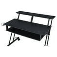 thumbnail image 6 of Pemberly Row 1-Shelf Music Recording Studio Desk in Black with 1 Keyboard Tray, 4 Caster Wheels, 1 Cup Holder, 47"L x 27"W x 38"H, 6 of 7
