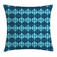 thumbnail image 1 of Navy Blue Decor Throw Pillow Cushion Cover, Horizontal Oriental Patchwork Pattern Decorative Print, Decorative Square Accent Pillow Case, 16 X 16 Inches, Dark Blue Light Blue and White, by Ambesonne, 1 of 2