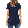thumbnail image 4 of Women's Criss Cross V Neck Short Sleeve Tunic Summer T Shirts Tops Fashion Casual Loose Fit Tunic Tee Sexy Blouses, 4 of 7