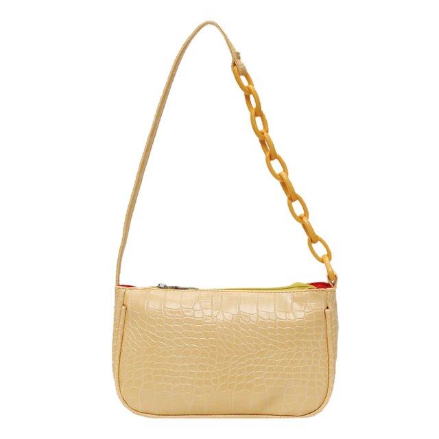 Patrón de cocodrilo Bolso Mujer Cuero Retro Totes Bolso de hombro (Amarillo) Likrtyny Para estrenar