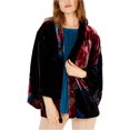 thumbnail image 1 of Trina Turk Womens Velour Printed Poncho Jacket, Black, Medium, 1 of 1