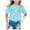 Blue, variant on ibiyuan Girls T Shirts Size 7-8 Short Sleeve Cotton Top School Shirt Girls Round Neck Heart Bow Basic Tees Quality Toddler Girl Summer Clothes,2-4 Years